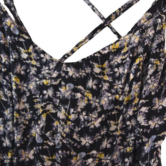 Kimchi Blue Black White Daisy Floral Mini Dress Size 2 Viscose Lined 90s Y2K Fai - Picture 4 of 9